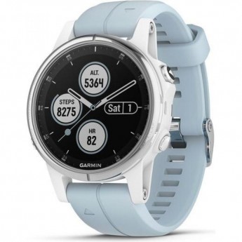 Часы GARMIN FENIX 5S PLUS белые с голубым ремешком Часы GARMIN FENIX 5S PLUS белые с голубым ремешком