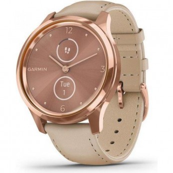 Часы GARMIN VIVOMOVE LUXE розовое золото PVD 18K со светло-песочным ремешком из итальянской кожи Часы GARMIN VIVOMOVE LUXE розовое золото PVD 18K со светло-песочным ремешком из итальянской кожи