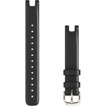 Ремешок сменный LILY BANDS (14 MM), BLACK ITALIAN LEATHER WITH CREAM GOLD HARDWARE